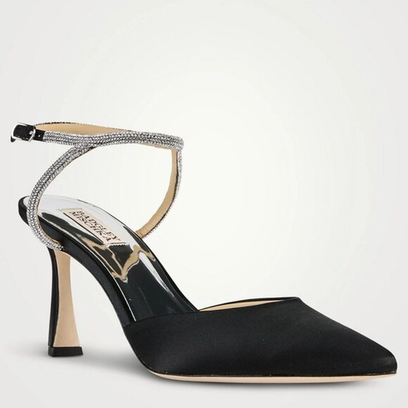 Worn Once - Badgley Mischka Womens Kamilah Pointed Toe Stiletto - Black - Picture 1 of 5
